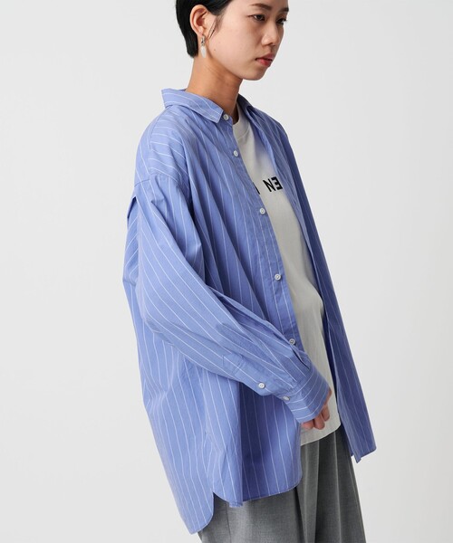 CITEN（シテン）の「＜CITEN＞エッセンシャルシャツ（シャツ/ブラウス・レディース・ワイン/ライトブルー/その他1・M/S）」の3枚目の写真