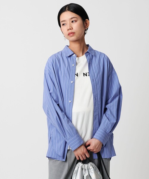 CITEN（シテン）の「＜CITEN＞エッセンシャルシャツ（シャツ/ブラウス・レディース・ワイン/ライトブルー/その他1・M/S）」の4枚目の写真