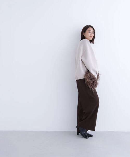NATURAL BEAUTY BASIC（ナチュラルビューティーベーシック）の「◇ノーカラーダンボールブルゾン（ブルゾン・レディース・ベージュ/ダークカーキ/ブラック・FREE）」の8枚目の写真