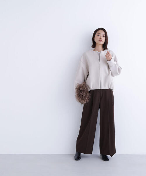 NATURAL BEAUTY BASIC（ナチュラルビューティーベーシック）の「◇ノーカラーダンボールブルゾン（ブルゾン・レディース・ベージュ/ダークカーキ/ブラック・FREE）」の12枚目の写真
