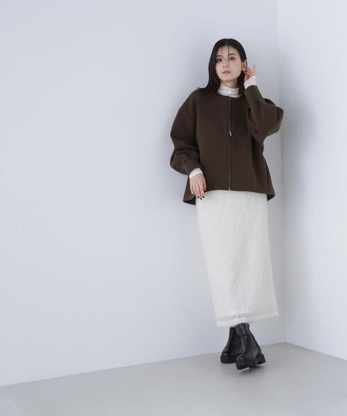 NATURAL BEAUTY BASIC（ナチュラルビューティーベーシック）の「◇ノーカラーダンボールブルゾン（ブルゾン・レディース・ベージュ/ダークカーキ/ブラック・FREE）」の16枚目の写真