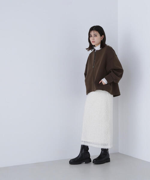 NATURAL BEAUTY BASIC（ナチュラルビューティーベーシック）の「◇ノーカラーダンボールブルゾン（ブルゾン・レディース・ベージュ/ダークカーキ/ブラック・FREE）」の19枚目の写真