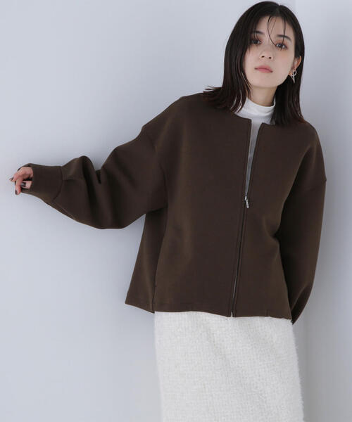 NATURAL BEAUTY BASIC（ナチュラルビューティーベーシック）の「◇ノーカラーダンボールブルゾン（ブルゾン・レディース・ベージュ/ダークカーキ/ブラック・FREE）」の20枚目の写真