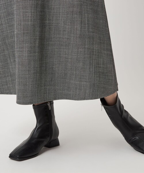 green label relaxing（グリーンレーベルリラクシング）の「［size SHORTあり］TWEEDY  ツイーディー Vネック フレア ジャンパースカート（ジャンパースカート・レディース・ブラック/ベージュ・FREE/SHORT）」の14枚目の写真