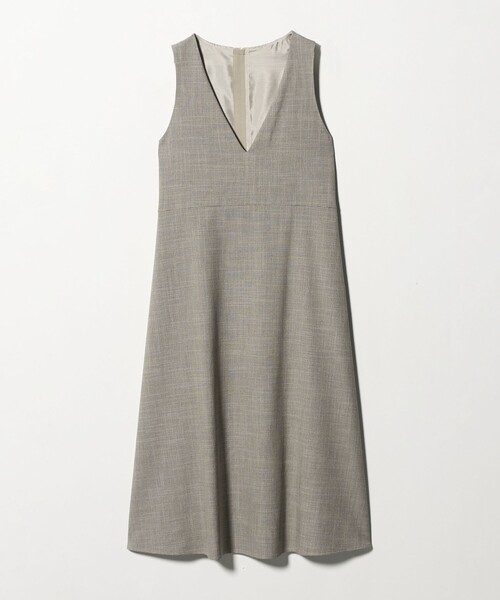 green label relaxing（グリーンレーベルリラクシング）の「［size SHORTあり］TWEEDY  ツイーディー Vネック フレア ジャンパースカート（ジャンパースカート・レディース・ブラック/ベージュ・FREE/SHORT）」の18枚目の写真