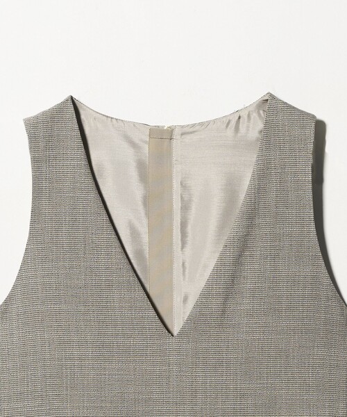 green label relaxing（グリーンレーベルリラクシング）の「［size SHORTあり］TWEEDY  ツイーディー Vネック フレア ジャンパースカート（ジャンパースカート・レディース・ブラック/ベージュ・FREE/SHORT）」の20枚目の写真