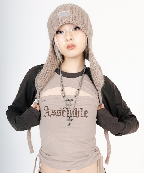 ROYAL FLASH（ロイヤルフラッシュ）の「MITSUKI/ミツキ/3WAY DESIGN TOPS（Tシャツ/カットソー・レディース・ホワイト/キャメル・F）」の2枚目の写真