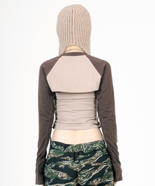 ROYAL FLASH（ロイヤルフラッシュ）の「MITSUKI/ミツキ/3WAY DESIGN TOPS（Tシャツ/カットソー・レディース・ホワイト/キャメル・F）」の6枚目の写真