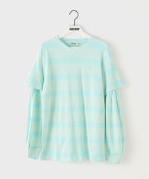 【Geek Office / ギークオフィス】OPEN YY Knitted LAYERED STRIPE TSHIRT
