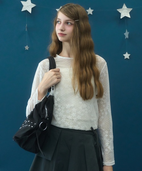 Birthday room（バースデイルーム）の「【1泊2日対応】スタッズ付きトートBAG/studded tote bag（トートバッグ・レディース・アイボリー/ブラック・FREE）」の17枚目の写真