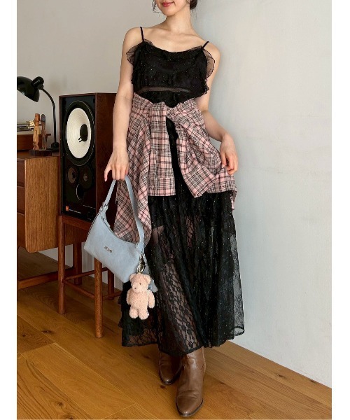 LILY BROWN（リリーブラウン）の「【LILY BROWN ×ANNA SUI】バタフライミラーチャーム付きバッグ（ハンドバッグ・レディース・ブラウン/ブラック/ライトブルー・F）」の14枚目の写真