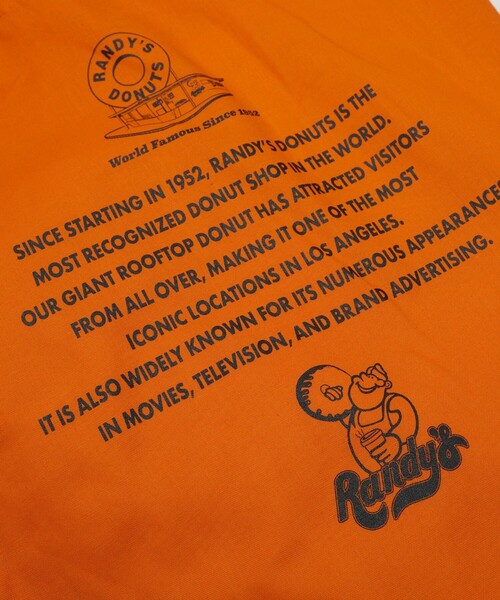 FREAK'S STORE（フリークスストア）の「RANDY'S DONUTS/ランディーズドーナツ ICONIC DONUTS TOTE BAG/ アイコニックドーナツトートバッグ（トートバッグ・メンズ・オレンジ・ONE SIZE）」の3枚目の写真