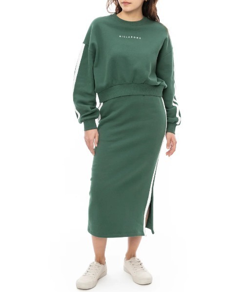 BILLABONG(ビラボン)の「【BILLABONG/ビラボン】24AW SIDE LINE SWEAT SKIR/スリットスウェットスカート(スカート・レディース・グリーン/スミクロ/レッドパープル・MEDIUM/LARGE)」の16枚目の写真