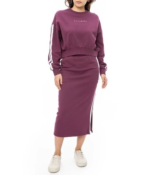 BILLABONG(ビラボン)の「【BILLABONG/ビラボン】24AW SIDE LINE SWEAT SKIR/スリットスウェットスカート(スカート・レディース・グリーン/スミクロ/レッドパープル・MEDIUM/LARGE)」の19枚目の写真