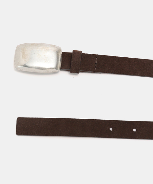 IENA（イエナ）の「LEFIJE/レフィエ スクエアスエードガチャベルト M5133A ALASKA（ベルト・レディース・チャコールグレー・FREE）」の2枚目の写真