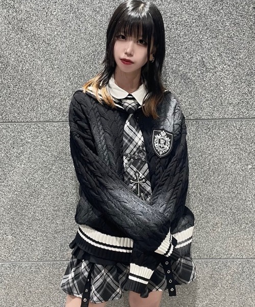 TRAVAS TOKYO(トラバス トウキョウ)の「『TRAVAS TOKYO/トラバス トーキョー』顔料加工セーラーカラーケーブルニット(ニット/セーター・レディース・ホワイト/ブラック・FREE)」の18枚目の写真