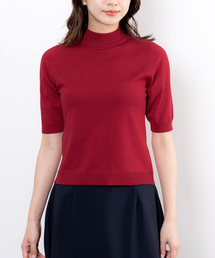 【NARACAMICIE】【ツインニット対応】調温ニット5分袖プルオーバー