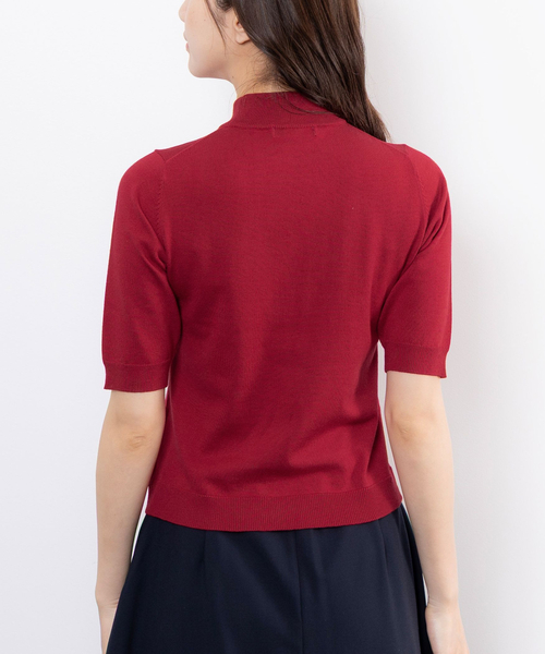 NARACAMICIE（ナラカミーチェ）の「【NARACAMICIE】【ツインニット対応】調温ニット5分袖プルオーバー（ニット/セーター・レディース・レッド/ネイビー/ブラック・M）」の5枚目の写真