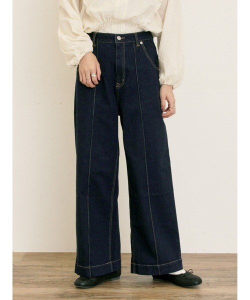 ワイドレッグデニムパンツ（デニムパンツ）｜Samansa Mos2（サマンサ