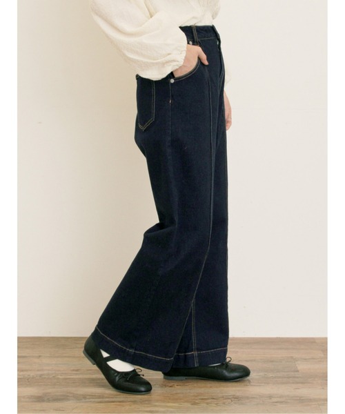 ワイドレッグデニムパンツ（デニムパンツ）｜Samansa Mos2（サマンサ