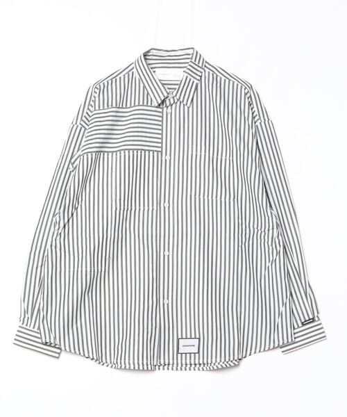 ADAM PATEK(アダムパテック)の「【ADAMPATEK/アダムパテック】James Fabric anarchy shirt アナーキーシャツ(シャツ/ブラウス・レディース・ブルー/グリーン・2/1)」の2枚目の写真