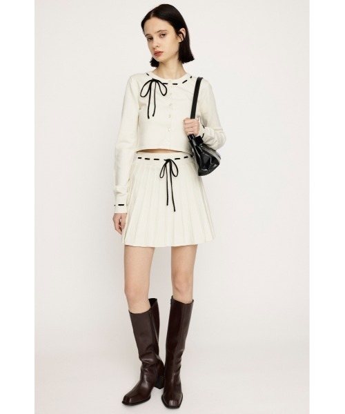 SLY(スライ)の「KNIT PLEATS SET UP ニット プリーツ セットアップ 秋服 冬服(ワンピース・レディース・ネイビー/杢グレー/アイボリー・1/2)」の12枚目の写真