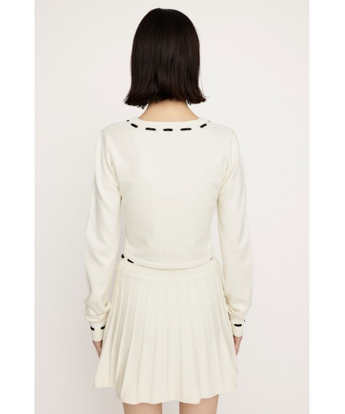 SLY(スライ)の「KNIT PLEATS SET UP ニット プリーツ セットアップ 秋服 冬服(ワンピース・レディース・ネイビー/杢グレー/アイボリー・1/2)」の16枚目の写真