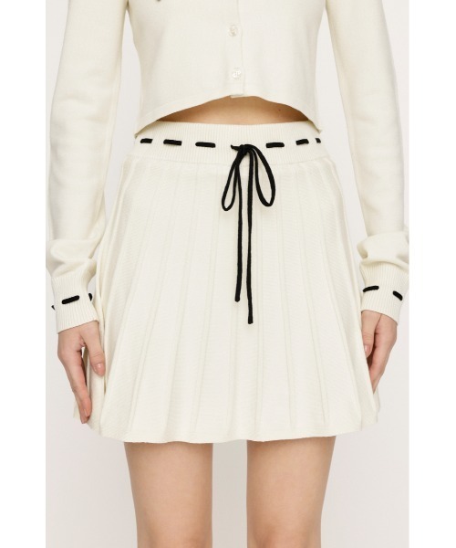 SLY(スライ)の「KNIT PLEATS SET UP ニット プリーツ セットアップ 秋服 冬服(ワンピース・レディース・ネイビー/杢グレー/アイボリー・1/2)」の5枚目の写真