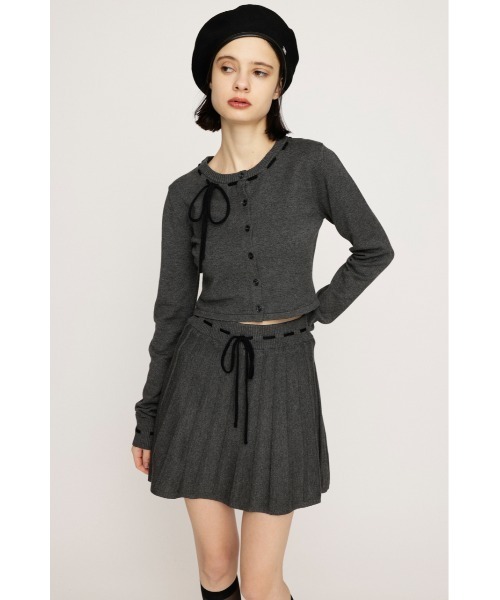 SLY(スライ)の「KNIT PLEATS SET UP ニット プリーツ セットアップ 秋服 冬服(ワンピース・レディース・ネイビー/杢グレー/アイボリー・1/2)」の6枚目の写真
