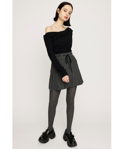 SLY(スライ)の「KNIT PLEATS SET UP ニット プリーツ セットアップ 秋服 冬服(ワンピース・レディース・ネイビー/杢グレー/アイボリー・1/2)」の10枚目の写真