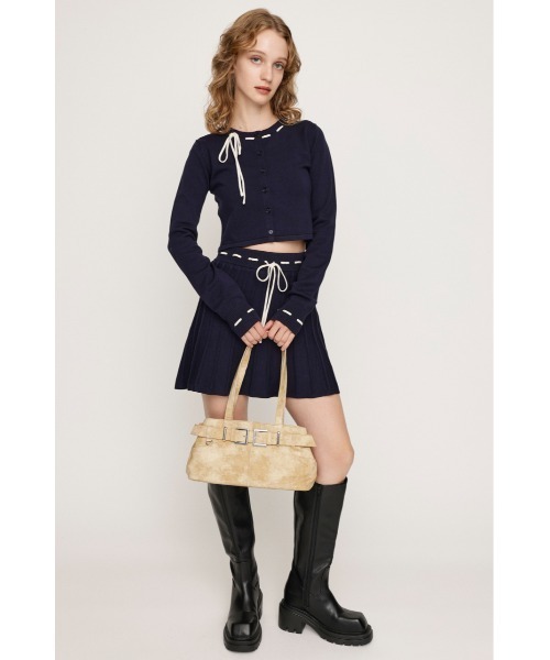 SLY(スライ)の「KNIT PLEATS SET UP ニット プリーツ セットアップ 秋服 冬服(ワンピース・レディース・ネイビー/杢グレー/アイボリー・1/2)」の18枚目の写真