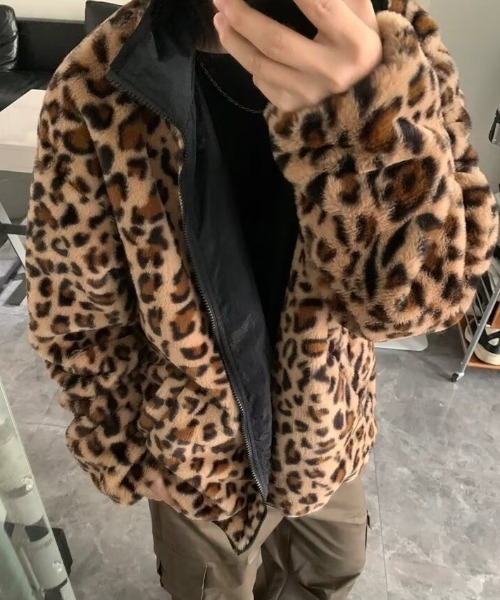 セール】リバーシブルレオパードボアジャケット（その他アウター