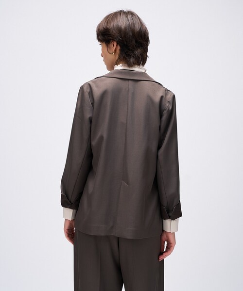 cloenc（クロエンス）の「【セットアップ／手洗い可】ポイントカラーテーラードジャケット（テーラードジャケット・レディース・ブラック/カーキ/ダークブラウン・01/02/03）」の22枚目の写真