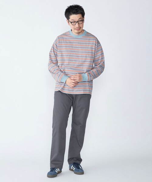 SHIPS(シップス)の「【SHIPS別注】AIRTOWNE: マルチ ボーダー ロングスリーブ Tシャツ(Tシャツ/カットソー・メンズ・ライトブルー/ダークグレー/ナチュラル・MEDIUM/LARGE/X-LARGE)」の5枚目の写真