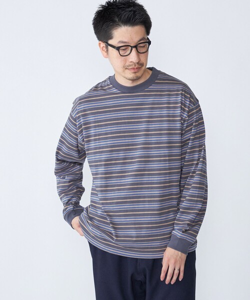 SHIPS(シップス)の「【SHIPS別注】AIRTOWNE: マルチ ボーダー ロングスリーブ Tシャツ(Tシャツ/カットソー・メンズ・ライトブルー/ダークグレー/ナチュラル・MEDIUM/LARGE/X-LARGE)」の10枚目の写真