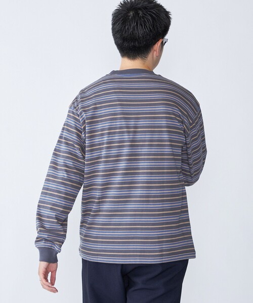 SHIPS(シップス)の「【SHIPS別注】AIRTOWNE: マルチ ボーダー ロングスリーブ Tシャツ(Tシャツ/カットソー・メンズ・ライトブルー/ダークグレー/ナチュラル・MEDIUM/LARGE/X-LARGE)」の12枚目の写真