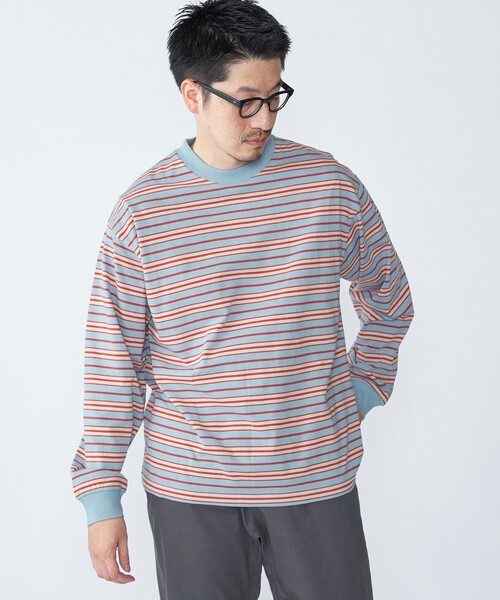 SHIPS(シップス)の「【SHIPS別注】AIRTOWNE: マルチ ボーダー ロングスリーブ Tシャツ(Tシャツ/カットソー・メンズ・ライトブルー/ダークグレー/ナチュラル・MEDIUM/LARGE/X-LARGE)」の13枚目の写真