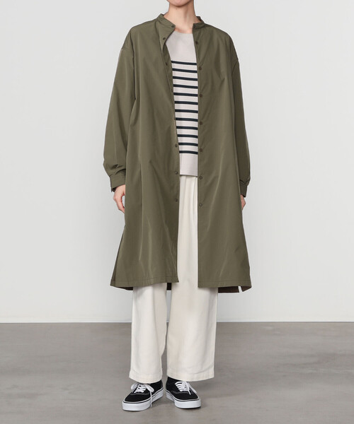 パグ姫オリーブ38ロングタイプ ORCIVAL | ポリタイプライター ギャザーロングライトアウター WOMEN