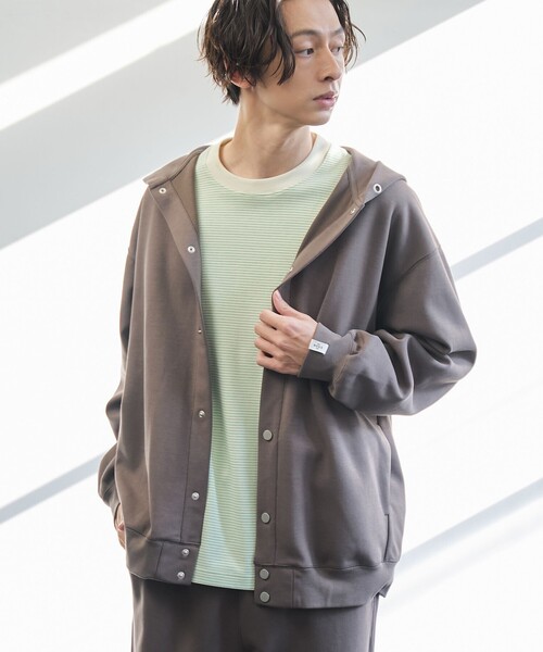 coen（コーエン）の「クリーンプラススウェットスナップボタンパーカー【防汚（食品汚れ）、UVカット】（その他アウター・メンズ・ライトグレー/ダークグレー/ブラック/ブラウン/ネイビー・M/S/XL/L）」の5枚目の写真