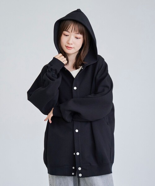 coen(コーエン)の「クリーンプラススウェットスナップボタンパーカー【防汚(食品汚れ)、UVカット】(その他アウター・メンズ・ライトグレー/ダークグレー/ブラック・M/S/XL/L)」の6枚目の写真