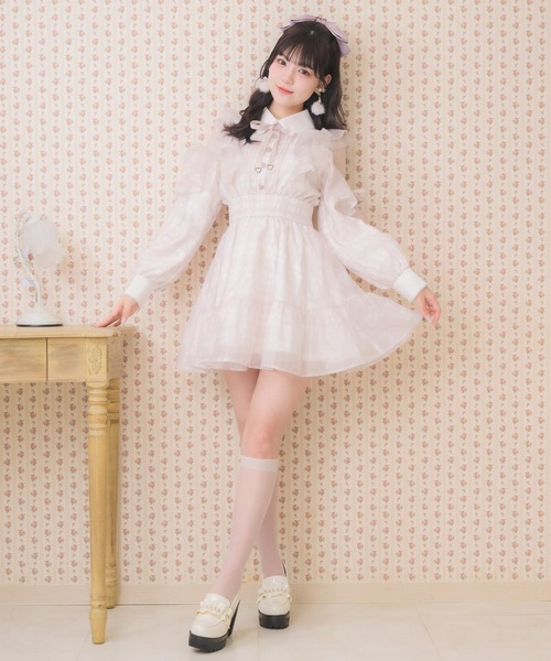 ROJITA ロジータ 花柄ミニワンピース ロジータ ROJITA 花柄半袖ミニワンピース （ブルー