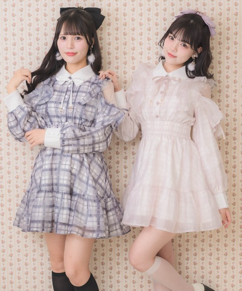 セール】花柄チェックミニワンピース（ワンピース）｜ROJITA（ロジータ