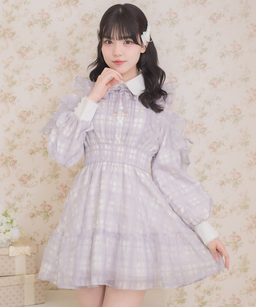 ROJITA（ロジータ）の「花柄チェックミニワンピース（ワンピース・レディース・ピンク/グレー/ブラック/アイボリー・FREE）」の21枚目の写真