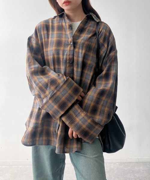 AS KNOW AS plus（アズノゥアズプラス）の「♪ポケット付き ワイドスリーブチェックシャツ（シャツ/ブラウス・レディース・ブラウン系/グレー系/ブラック系・FREE）」の17枚目の写真