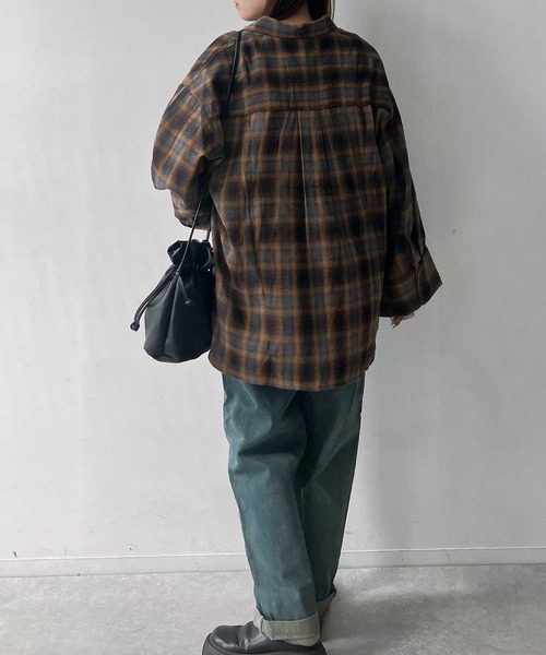 AS KNOW AS plus（アズノゥアズプラス）の「♪ポケット付き ワイドスリーブチェックシャツ（シャツ/ブラウス・レディース・ブラウン系/グレー系/ブラック系・FREE）」の19枚目の写真