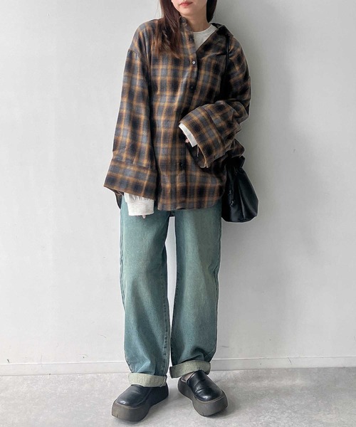 AS KNOW AS plus（アズノゥアズプラス）の「♪ポケット付き ワイドスリーブチェックシャツ（シャツ/ブラウス・レディース・ブラウン系/グレー系/ブラック系・FREE）」の20枚目の写真