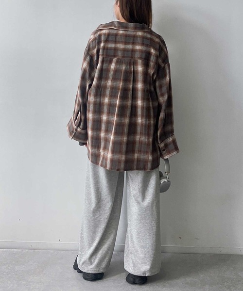 AS KNOW AS plus（アズノゥアズプラス）の「♪ポケット付き ワイドスリーブチェックシャツ（シャツ/ブラウス・レディース・ブラウン系/グレー系/ブラック系・FREE）」の22枚目の写真
