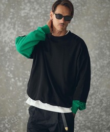 THEOREM | msw1783- One Point Embroidered Laidback Switching Sweatshirt スウェット(TRM25-T043A)(スウェット)