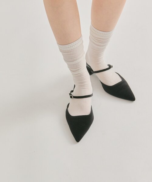 ポインテッドトゥ ベロアパンプス（パンプス）｜mystic（ミスティック