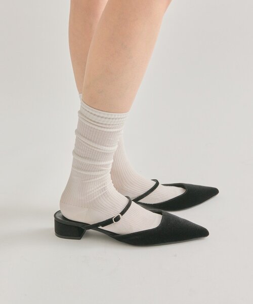 mystic(ミスティック)の「ポインテッドトゥ ベロアパンプス(パンプス・レディース・ブラウン/ブラック・36/37/38)」の5枚目の写真